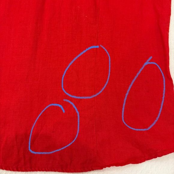 Vintage Chico's Design 100% Turkish Linen Red Button-Up Blouse Size 3 (XL) FLAW - Picture 16 of 16